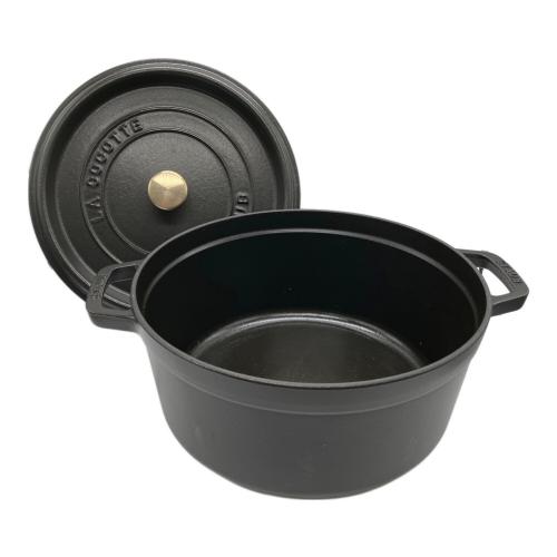 Staub (ストウブ) 鍋 1133825 ブラック COCOTTE RONDE PANIER VAPEUR 26