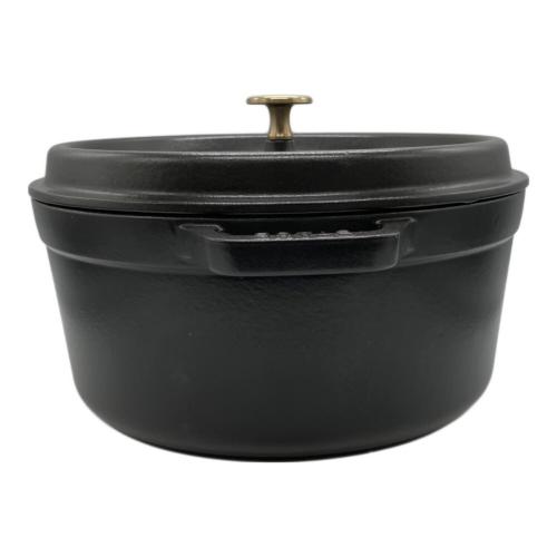 Staub (ストウブ) 鍋 1133825 ブラック COCOTTE RONDE PANIER VAPEUR 26