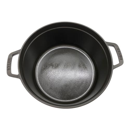 Staub (ストウブ) 鍋 1133825 ブラック COCOTTE RONDE PANIER VAPEUR 26