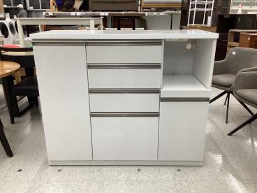 古賀家具工業 キッチンカウンター ホワイト×ナチュラル フルオープン