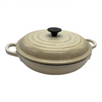 LE CREUSET (ルクルーゼ) 両手鍋  30㎝ ホワイト ビュッフェキャセロール