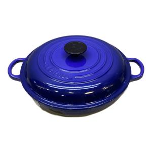 LE CREUSET (ルクルーゼ) 両手鍋 26cm コバルトブルー ビュッフェ・キャセロール