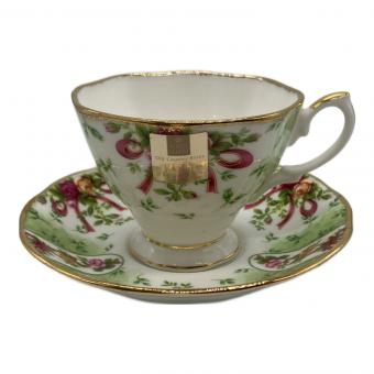 ROYAL ALBERT (ロイヤルアルバート) カップ&ソーサー ルビーセレブレーション グリーンダマスク オールドカントリーローズ