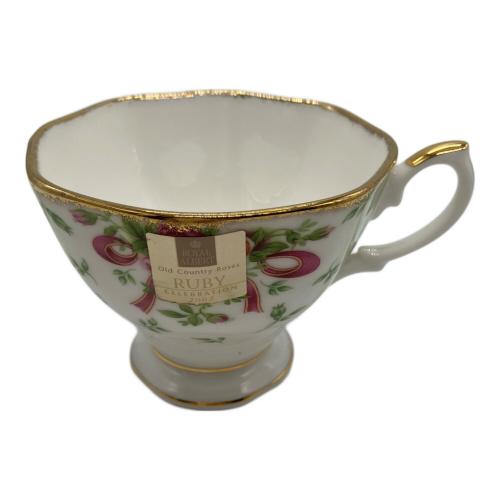 ROYAL ALBERT (ロイヤルアルバート) カップ&ソーサー ルビーセレブレーション グリーンダマスク オールドカントリーローズ