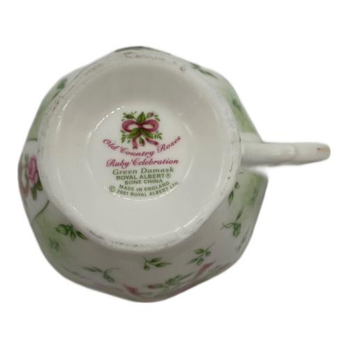 ROYAL ALBERT (ロイヤルアルバート) カップ&ソーサー ルビーセレブレーション グリーンダマスク オールドカントリーローズ