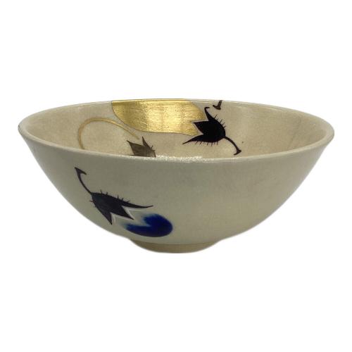 萩焼 (ハギヤキ) 茶碗 色絵 茄子