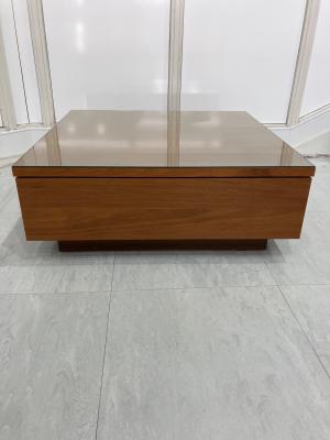 SUNWOODY センターテーブル B-CT80 ガラス天板付き ブラウン