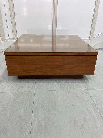 SUNWOODY センターテーブル B-CT80 ガラス天板付き ブラウン