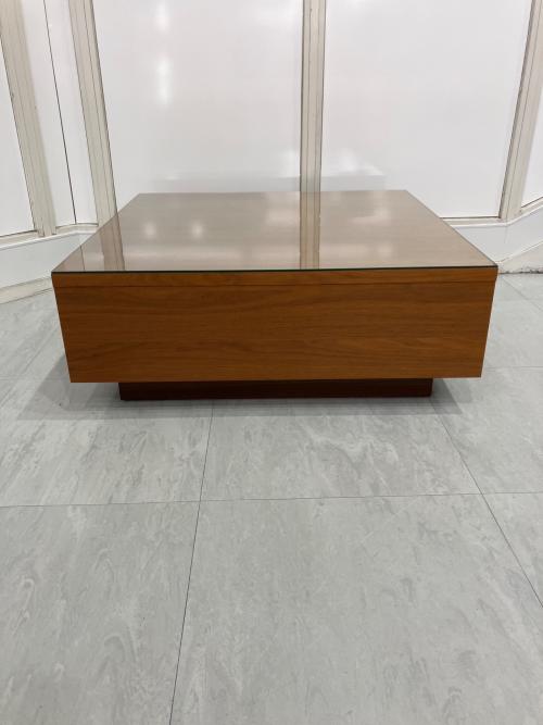 SUNWOODY センターテーブル B-CT80 ガラス天板付き ブラウン