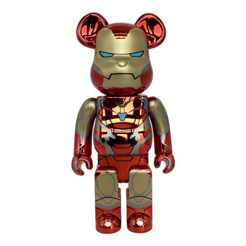 BEAR BRICK (ベアブリック) BE@RBRICK IRON MAN MARK85 CHROME Ver. 100％ & 400％ フィギュア キズ有