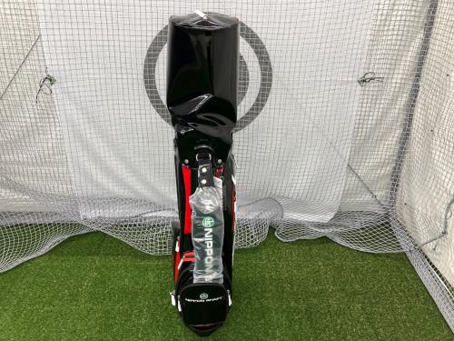 NIPPON SHAFT (ニホンシャフト) キャディバッグ 2026年数量限定 N.S.PROスタンドキャディバッグ 9型 約3.0kg 6分割 エナメルブラック×レッド