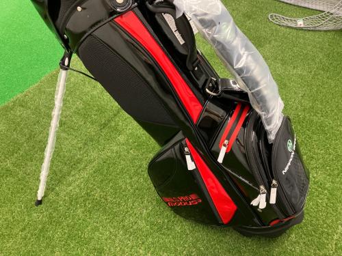 NIPPON SHAFT (ニホンシャフト) キャディバッグ 2026年数量限定 N.S.PROスタンドキャディバッグ 9型 約3.0kg 6分割 エナメルブラック×レッド