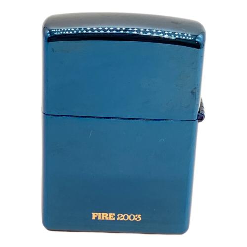 ZIPPO (ジッポ) オイルライター 2002年9月製 ネイビー ゴールドカラー FIRE2003