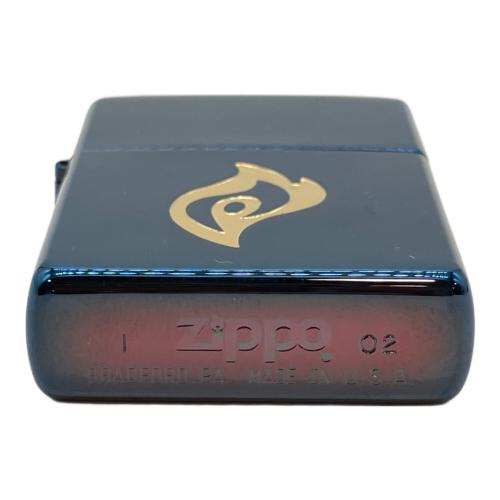 ZIPPO (ジッポ) オイルライター 2002年9月製 ネイビー ゴールドカラー FIRE2003