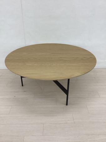 東谷 (アズマヤ) ローテーブル ライトブラウン×ブラック ラウンド型 HIT-233 オーク材×アイアン 直径:約78㎝