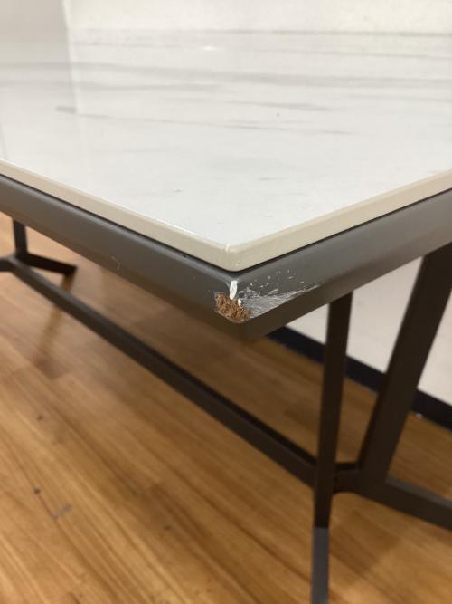 光グローバルトレーディング (ヒカリグローバルトレーディング) ダイニング5点セット Layla/レイラ　セラミック天板　IDC大塚家具取扱い　ホワイト×グレー