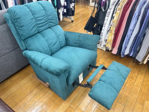LA-Z-BOY (レイジーボーイ) ロッキングリクライナーソファー エメラルドグリーン 1人掛け シミ・使用感有