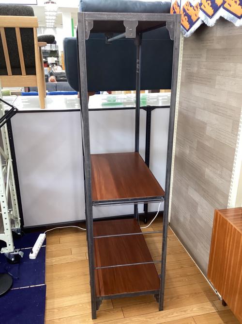 UNICO (ウニコ) ハンガーラック ブラウン×ブラック 廃盤 アフリカンマホガニー突板 LUMBER