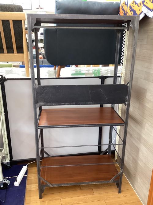 UNICO (ウニコ) ハンガーラック ブラウン×ブラック 廃盤 アフリカンマホガニー突板 LUMBER