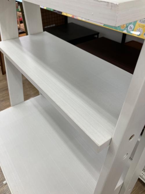 チェストラック ホワイト×ブラウン 4段