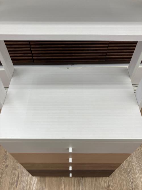 チェストラック ホワイト×ブラウン 4段