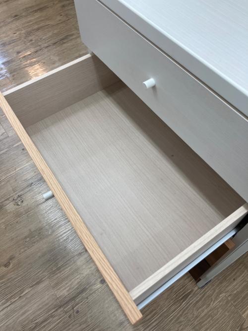 チェストラック ホワイト×ブラウン 4段