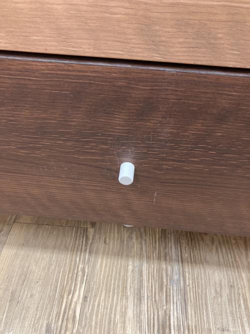 チェストラック ホワイト×ブラウン 4段