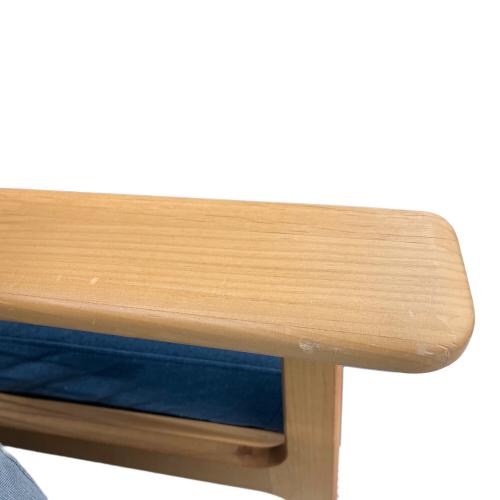 2人掛けソファー 木製フレーム ブルー