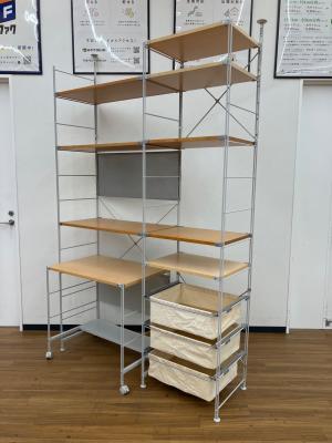 無印良品 (ムジルシリョウヒン) ユニットシェルフ 新旧部品混在 デスクセット スチールユニットシェルフ
