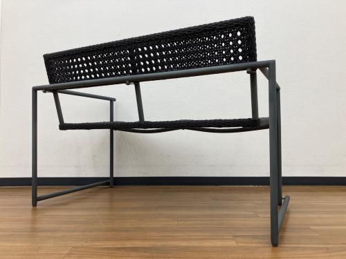 PATIO PETITE (パティオ プティ) ダイニングセット アウトドアファニチャー MA-DINING 4/ARM BENCH/CHAIR 幅:約140㎝ ブラック