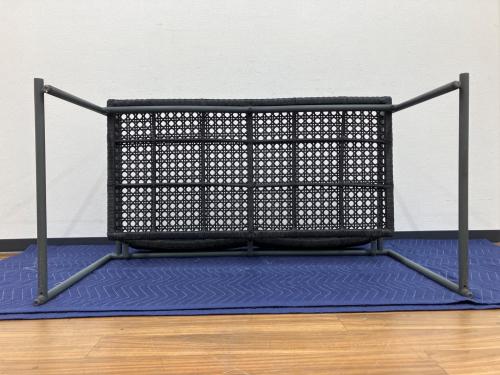 PATIO PETITE (パティオ プティ) ダイニングセット アウトドアファニチャー MA-DINING 4/ARM BENCH/CHAIR 幅:約140㎝ ブラック