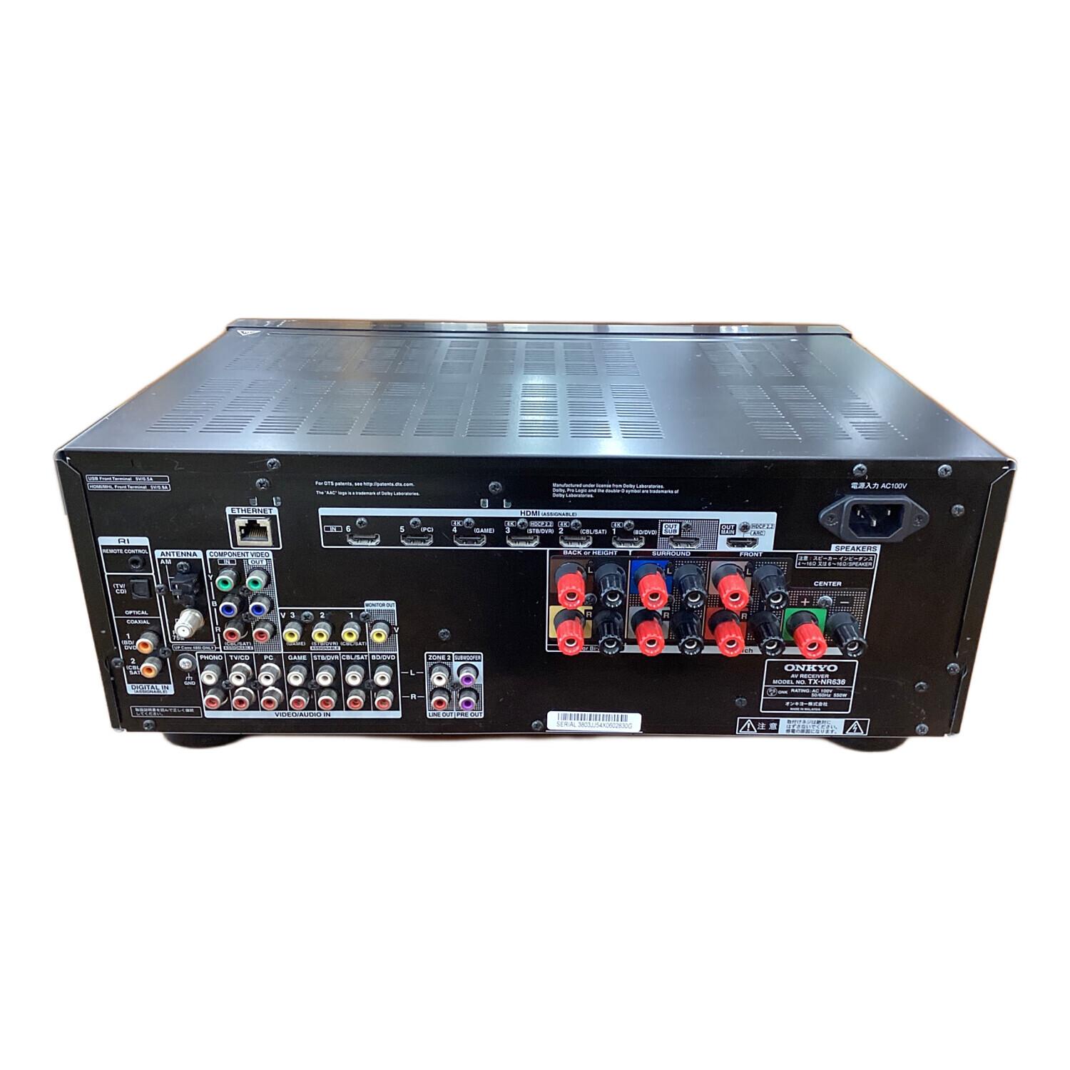 ONKYO AVアンプ TX-NR636 動作確認済み Onkyo (オンキョー) AVアンプ TX-NR636 動作確認済み｜トレファクONLINE