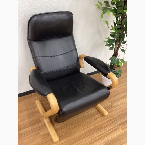 Nielaus Mobler リクライニングチェアー ブラック デンマーク製 北欧ビンテージ家具  レザー ドリームシート　イージーチェア