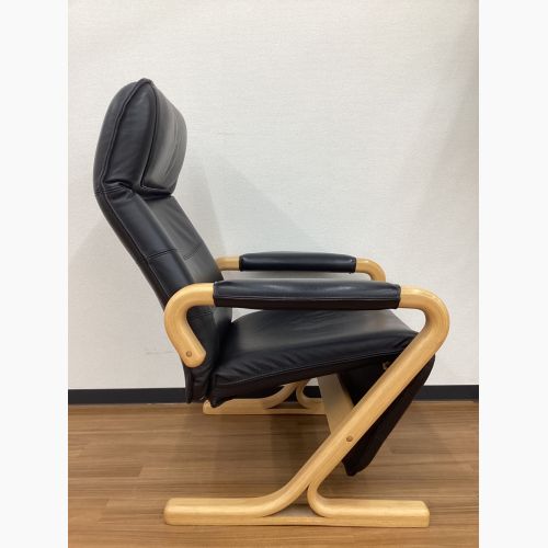 Nielaus Mobler リクライニングチェアー ブラック デンマーク製 北欧ビンテージ家具  レザー ドリームシート　イージーチェア