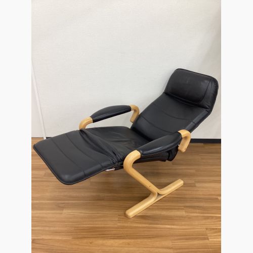 Nielaus Mobler リクライニングチェアー ブラック デンマーク製 北欧ビンテージ家具  レザー ドリームシート　イージーチェア