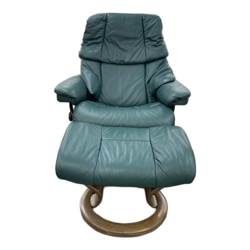 Ekornes (エコーネス) ストレスレスチェア グリーン オットマン付き 1人掛け レノ