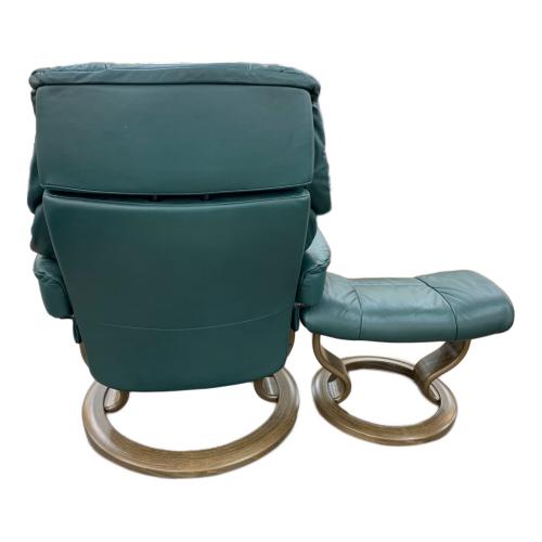 Ekornes (エコーネス) ストレスレスチェア グリーン オットマン付き 1人掛け レノ