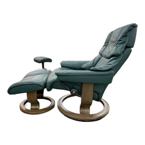 Ekornes (エコーネス) ストレスレスチェア グリーン オットマン付き 1人掛け レノ