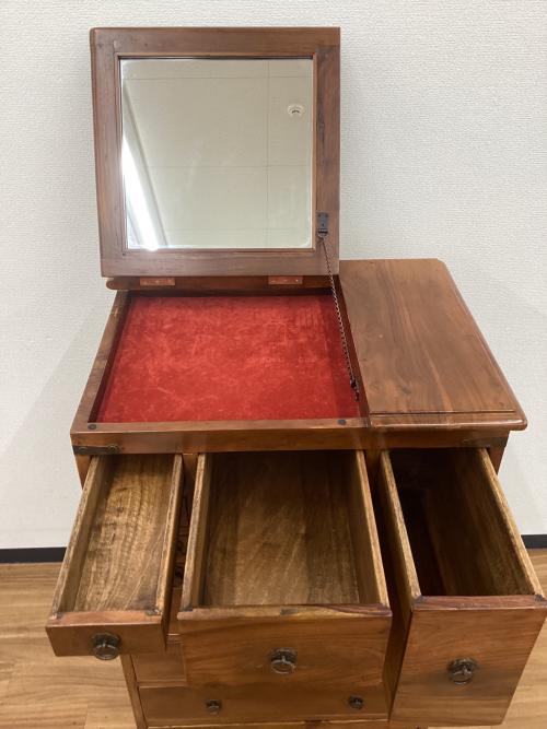 old maison (オールドメゾン) ドレッサーチェスト ブラウン 開閉式鏡付 OM-128 オールドチーク材　ビンテージ品