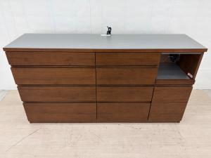 河口家具 (カワグチカグ) キッチンカウンター 幅:約180㎝ ブラウン×シルバー