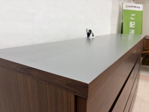 河口家具 (カワグチカグ) キッチンカウンター 幅:約180㎝ ブラウン×シルバー