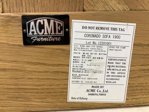 ACME Furniture (アクメファニチャー) 2人掛けソファー パープル×ブラウン コロナド