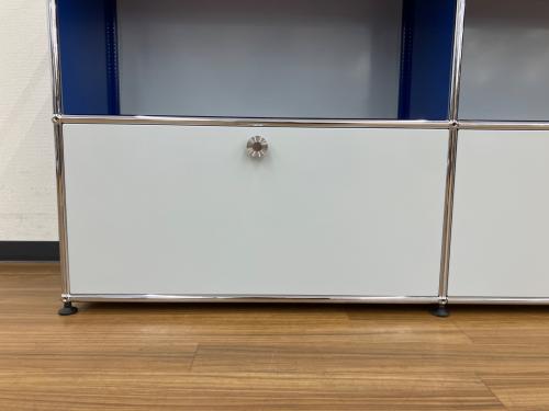 USM Haller (ユーエスエムハラー) 2連3段ガラストップシェルフ ブルー×ホワイト