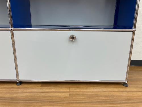 USM Haller (ユーエスエムハラー) 2連3段ガラストップシェルフ ブルー×ホワイト