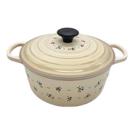 LE CREUSET (ルクルーゼ) ココット・ロンド SIZE 24cm ホワイト 限定品 プチフルーツ