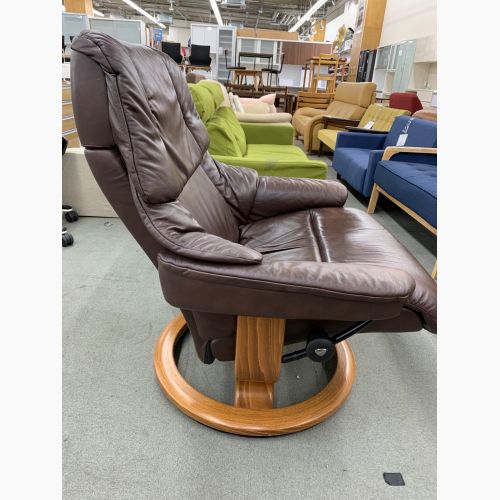 Ekornes (エコーネス) ストレスレスチェア ブラウン オットマン付 1人掛け レノ