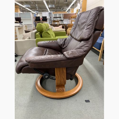 Ekornes (エコーネス) ストレスレスチェア ブラウン オットマン付 1人掛け レノ