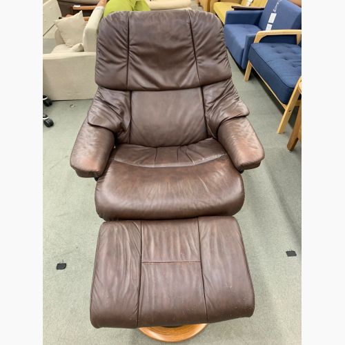 Ekornes (エコーネス) ストレスレスチェア ブラウン オットマン付 1人掛け レノ