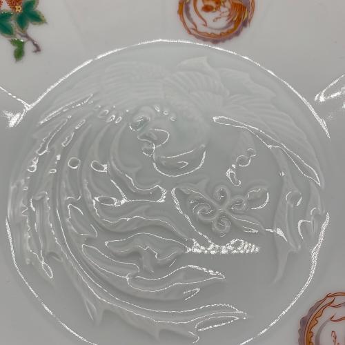 深川製磁 (フカガワセイジ) プレート 桐鳳凰丸紋 小