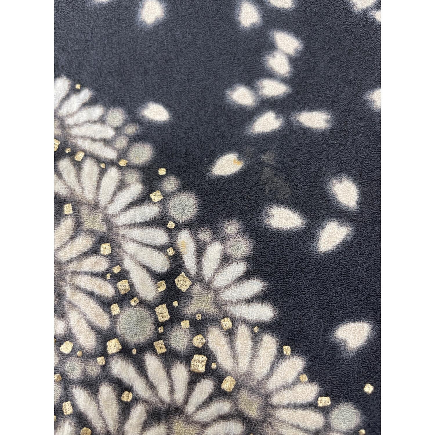 滝泰 訪問着 袷 Lサイズ 落款有 桜 絞り 黒色 和装｜トレファクONLINE